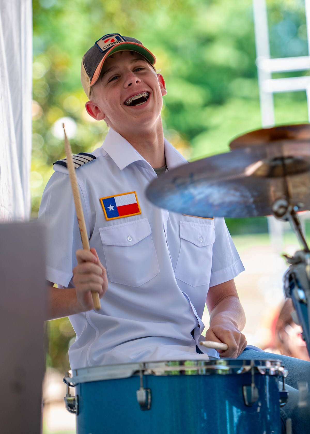 Airbourne Tex – drummer laughing